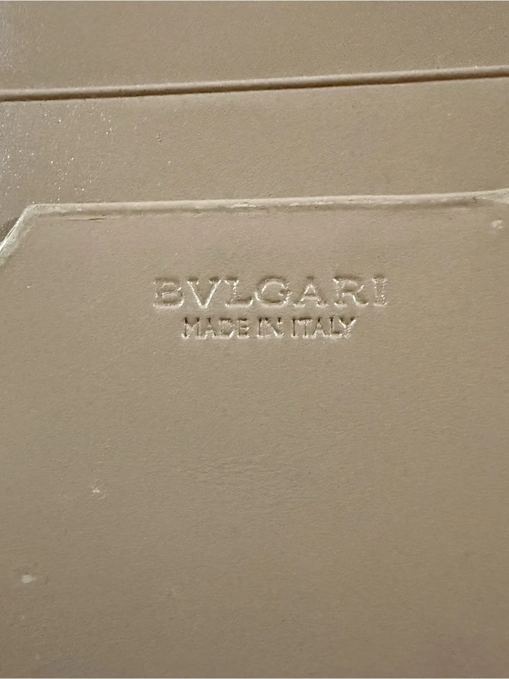 Bulgari Taupe Grained Leather Long Wallet for Men